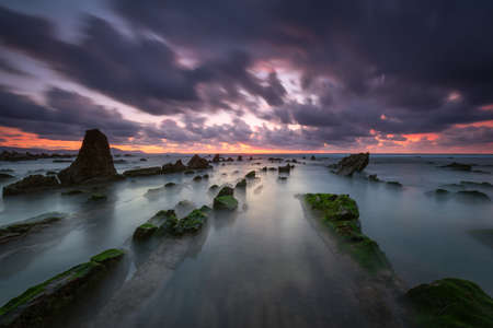 Quiet before sunset at Barrika beach in Bizkaia