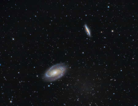 M81 and M82 galaxy in the night sky