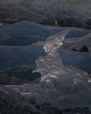 Ice block with human bean form in Iceland