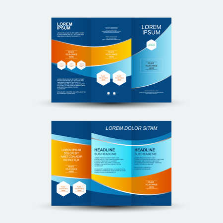 Brochure design, brochure template, creative tri-fold, trend brochure vector illustration.のイラスト素材