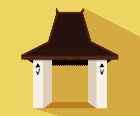 Javanese traditional gatesのイラスト素材