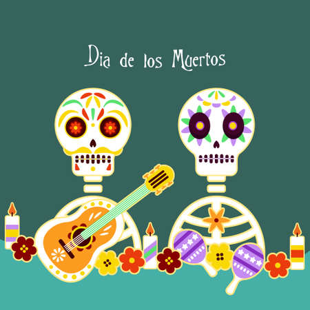 Day of the dead sugar skullsのイラスト素材