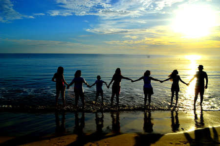 Sun Rise with Friendsの写真素材