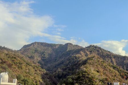 Two Mountains  with Clear  blue Skyの写真素材