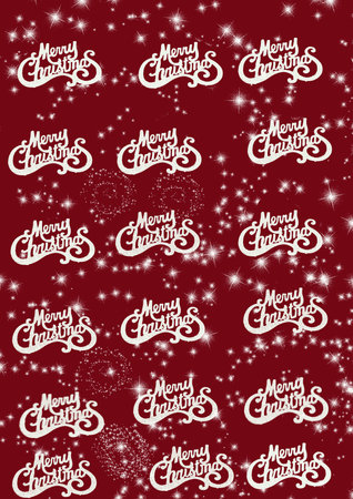 Merry Christmas Words with White Patternの写真素材