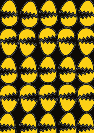 Attractive view of the Broken Eggs  yellow Color and Black backgroundsの写真素材