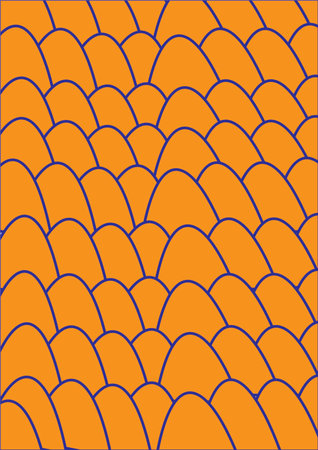 abstract fish pattern over orange background, colorful design. vector illustrationの写真素材