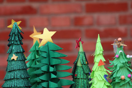 christmas tree with ribbon , starの写真素材