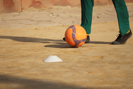 child playing basketball ,,football or sorcererの写真素材