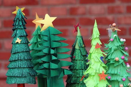 christmas tree on the backgroundの写真素材