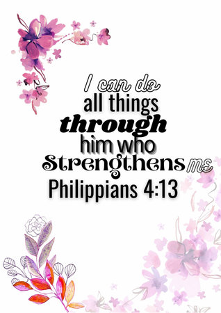 English bible Words "  I can do  all things through him who strengthens me Philippians 4 ;13 "の写真素材
