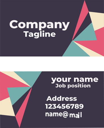Set of business card templates. Colorful geometric design. Vector illustration.のイラスト素材