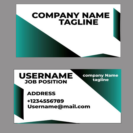 Business card design template for company corporate style. Green color. Vector illustration.の写真素材
