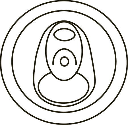 Looking down on the top of an opened  or top view of  Soda  stock illustrationの写真素材