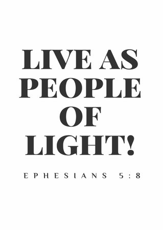 English Bible Words" Live as People of light ! Ephesians 5:8"の写真素材