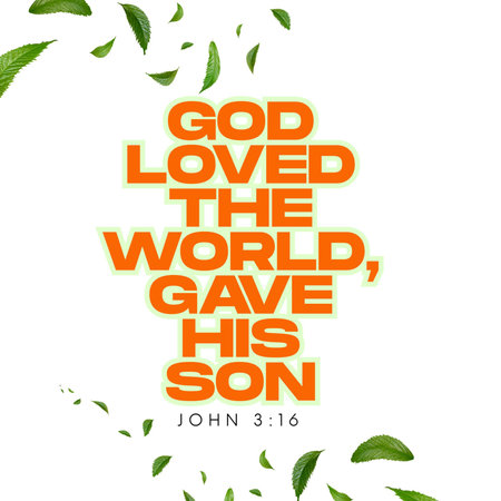 Bible Vesres " God loved the world, gave His Son John 3:16 "の写真素材