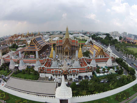 Wat Phra Kaew is Thai temple and landmark in Babgkok Thailand.の素材
