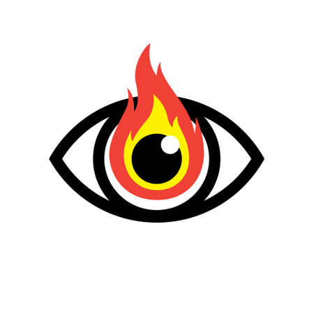 Red burning eye iconのイラスト素材