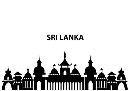 srilankan temple isolated in white background vector illustrationのイラスト素材