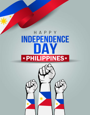 happy independence day Philippines greetings. vector illustration designのイラスト素材