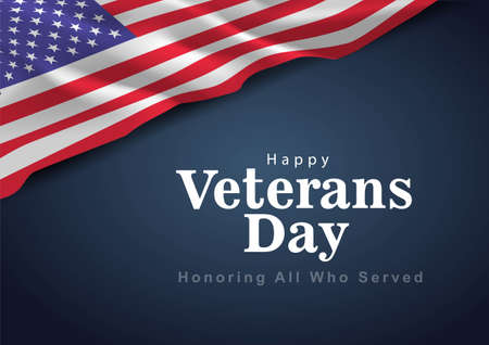 happy veterans day USA. 3d flag. vector illustration designのイラスト素材