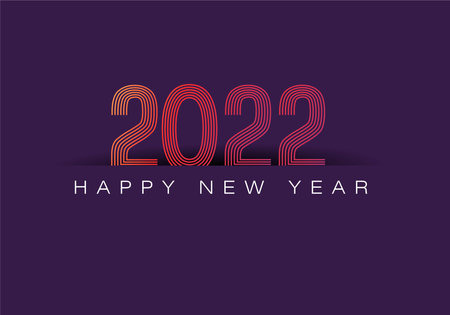 happy new year 2022 poster. vector illustration designのイラスト素材