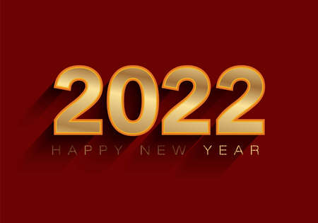 happy new year 2022 poster. vector illustration designのイラスト素材