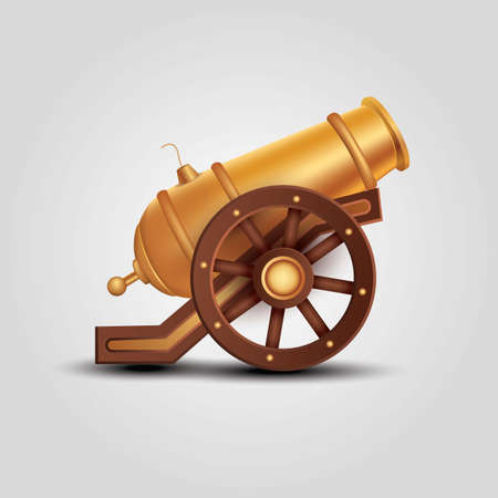 golden artillery design with white background. vector illustration designのイラスト素材