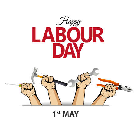 happy Labor Day On 1 May. vector illustration design.のイラスト素材