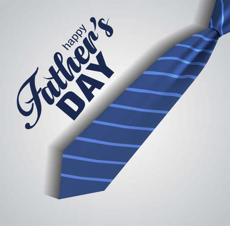 happy fathers day greetings card. hand lettering with tie. vector illustration designのイラスト素材