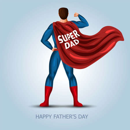 happy fathers day super dad. vector illustration designのイラスト素材