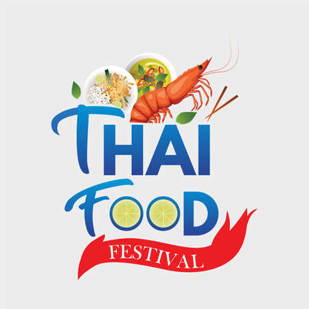 Thailand food festival logo. vector illustration designのイラスト素材