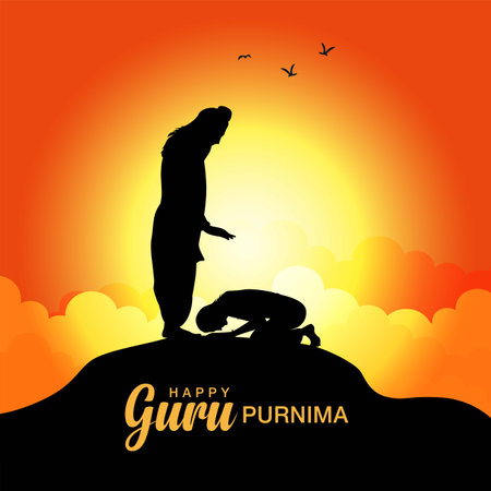 Creative vector Illustration for the Day Of Honoring Celebration Guru Purnima.のイラスト素材