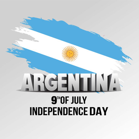 happy independence day Argentina 9th of July greetings. vector illustration design.のイラスト素材