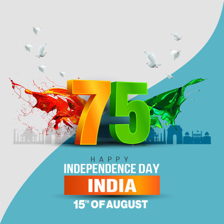 happy independence day India. 3d Ashoka chakra with Indian flag. vector illustration design
