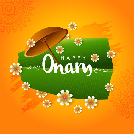 Kerala onam festival greetings. vector illustration designのイラスト素材