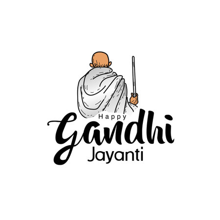 happy gandhi jayanti vector illustrationのイラスト素材