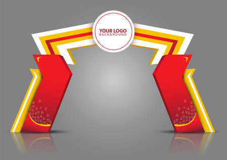 exhibition stand Gate entrance vector with for mock up event display, arch designのイラスト素材