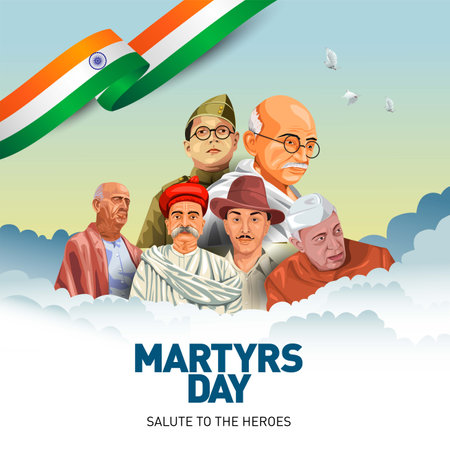happy martyrs' day abstract vector illustration dayのイラスト素材