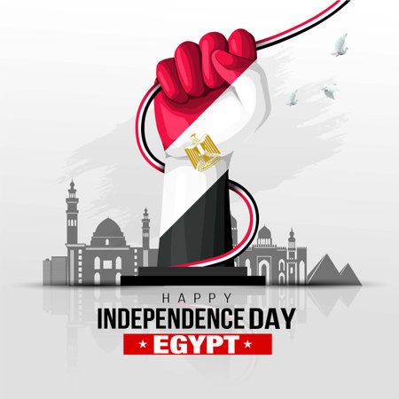 Happy independence Day Egypt Vector Template Design Illustration designのイラスト素材