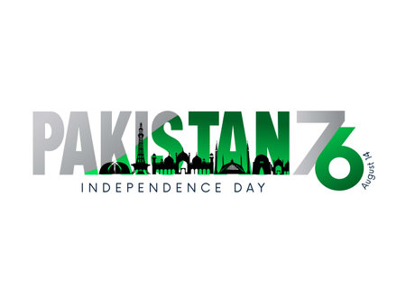 happy independence day Pakistan.14th August background. abstract vector illustration designのイラスト素材