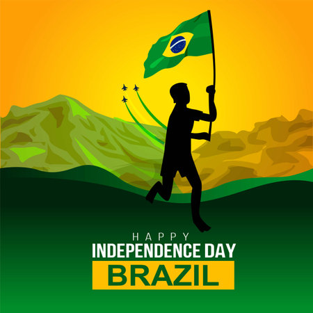happy independence day brazil 7th September poster design. vector illustrationのイラスト素材