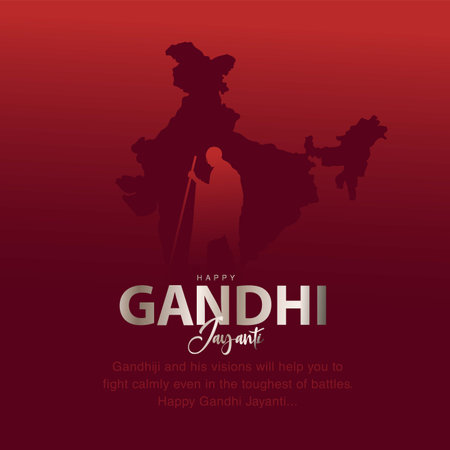 2nd October Happy gandhi jayanti. indian Freedom Fighter Mahatma Gandhi he is known as Bapu. abstract vector illustration designのイラスト素材