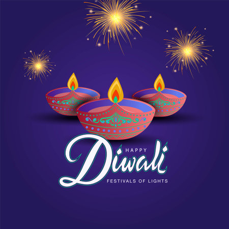 Happy Diwali celebration background. abstract vector illustrationのイラスト素材