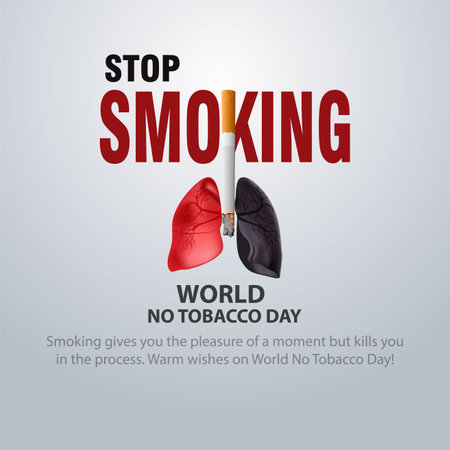 world no tobacco day poster. Consumed cigarettes. abstract vector illustration designのイラスト素材