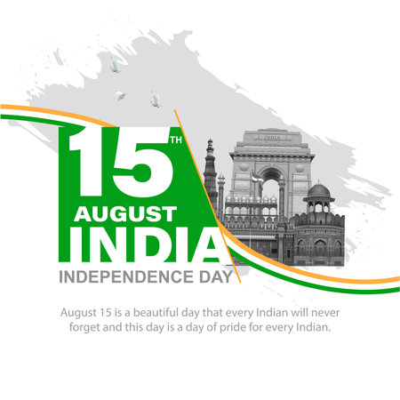happy independence day India greetings. abstract vector illustration design.