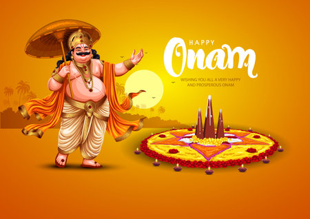 happy onam Kerala festival.abstract vector illustration designのイラスト素材