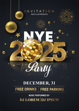 2025 Happy New Year Background for your Flyers and Greetings Card or new year themed party invitation. abstract vector illustration designのイラスト素材