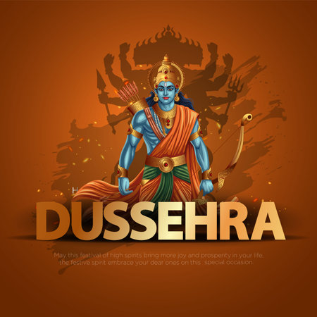 Indian God Happy Durga Puja Subh Navratri background. editable vector illustration designのイラスト素材