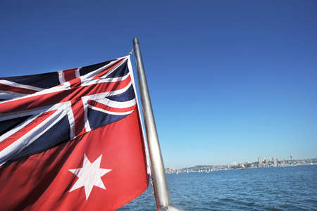 Image of an Australian flag in summerの写真素材